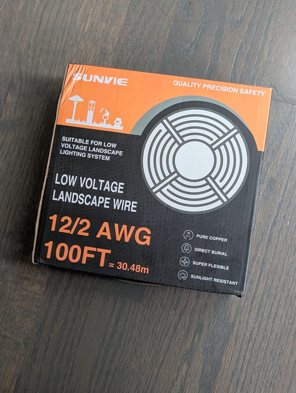 SUNVIE 100FT 12/2 Low Voltage Landscape Wire